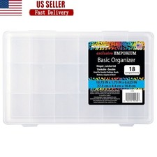 18 Compartment Clear Organizer Box Portable Craft Storage Utility Fishing Office