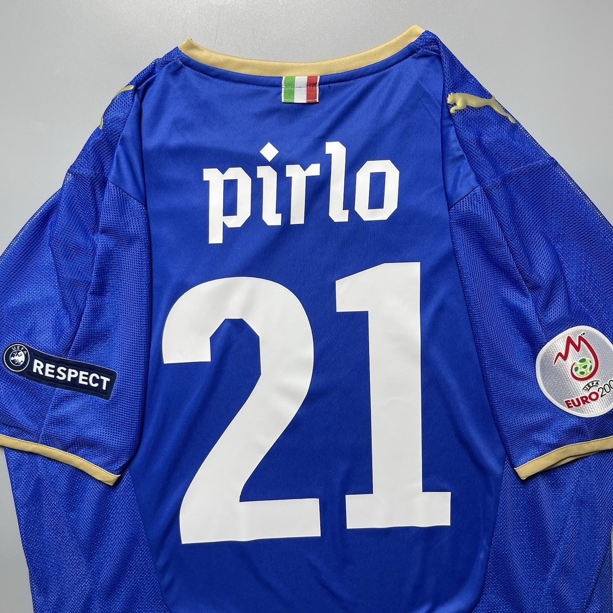 ITALY PUMA 2008 EURO FOOTBALL SOCCER HOME JERSEY #21 PIRLO SIZE “L