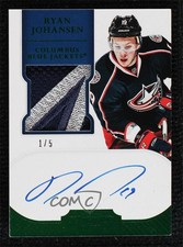 2011 Panini Dominion Rookie Short Print Emerald 1/5 Ryan Johansen Patch Auto 7ez