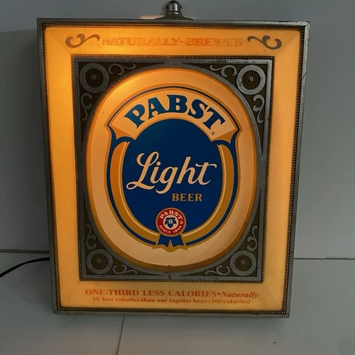 Vintage Pabst Light beer sign 1980s  Works Tested