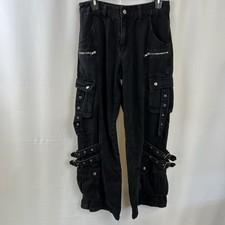 Romwe Women  s Black Goth Emo Tripp Rave Jeans Size Medium 6 