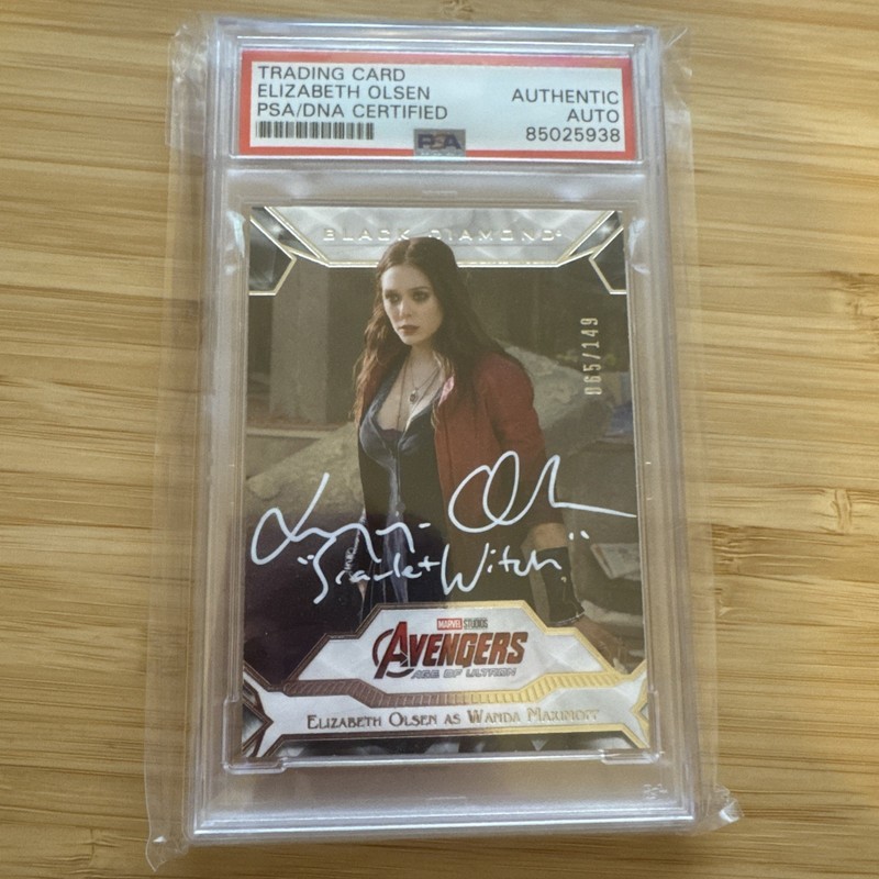 Marvel Black Diamond Elizabeth Olsen SCARLET WITCH Avengers PSA Authentic Auto