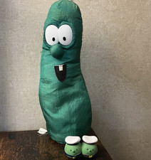 Vintage Lot Veggie Tales 10" Plush Larry The Cucumber Commonwealth Beanie Bottom