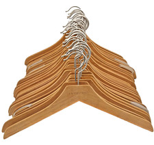 Land's End LOT OF 30 Wooden Swivel Hook Clothes Coat Hangers 14" Shirt FREE SHIP