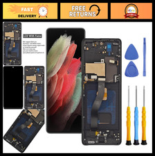 AMOLED Screen Replacement Kit for Galaxy S21 Ultra 5G - LCD Touch Display, Frame