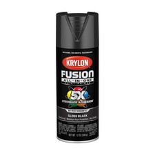 Krylon Fusion All-In-One Spray Paint for Indoor/Outdoor Use, Gloss Black , 12 Oz