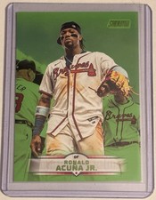 2025 Stadium Club Ronald Acuna Jr lime green foil parallel card Braves!