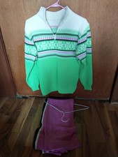 Vintage Arctic Cat Green/White Sweater And Pants Size M