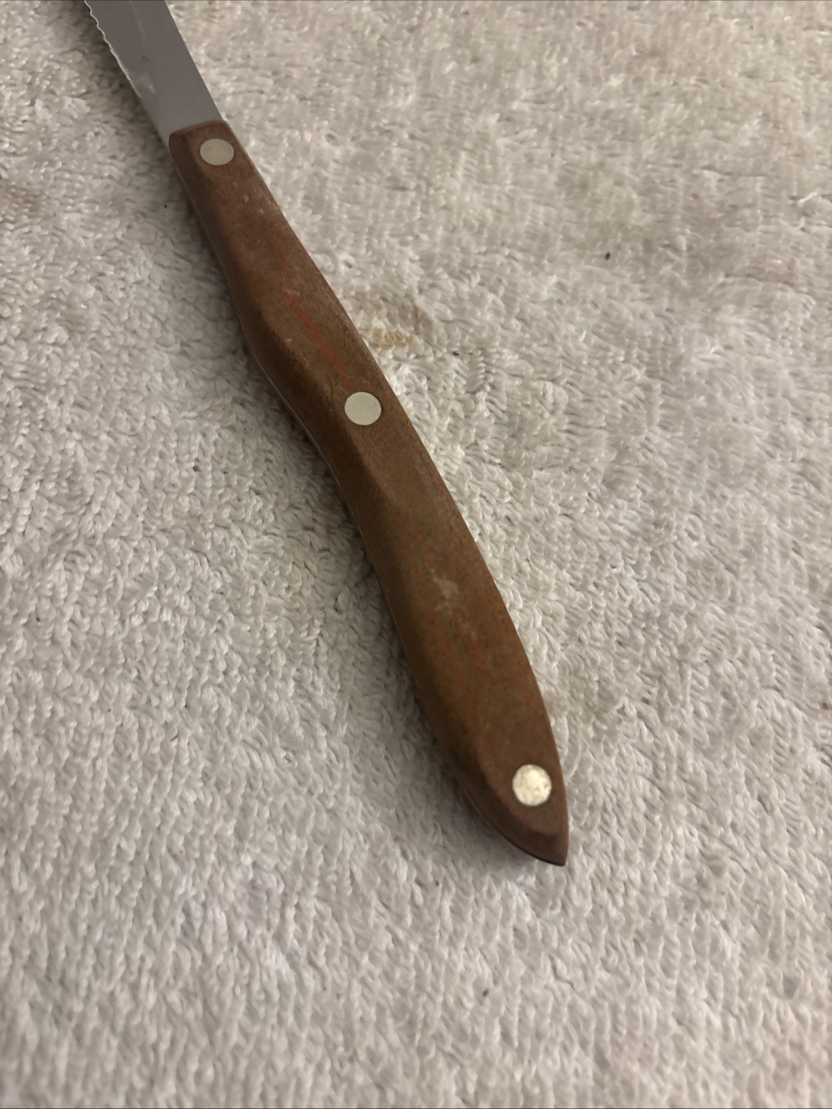 Vintage  Cutco USA 1059 Serrated Blade Brown Swirl Handle Knife