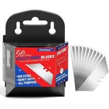 Utility Knife Blades 50 Pack SK5 Steel Box Cutter Blades with Dispenser Standard