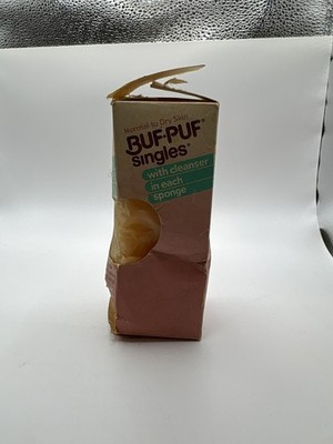 Buf-Puf Singles Facial Sponges 40 Ct NIP 1984 open few missing