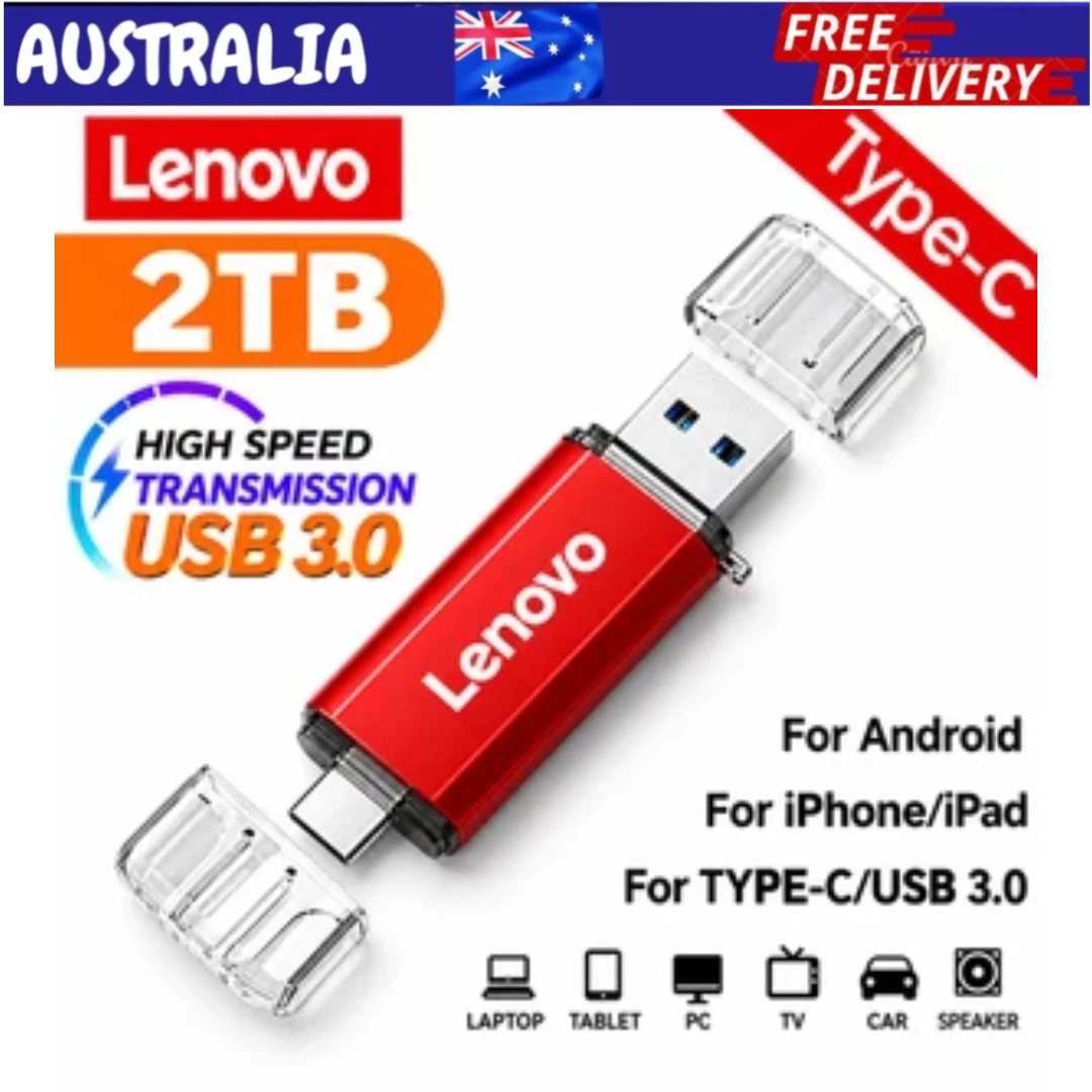 USB Flash Drive 2TB 2 in 1 OTG Type C USB 3.0 Universal Memory Stick