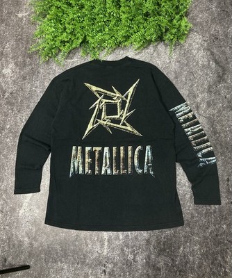 Vintage 1996 Metallica Ninja Star Long Sleeve T Shirt Tee Size L Fruit The Loom