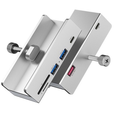 Aluminium Typ C 4 Port USB 3.0 HUB Handyhalter SD TF USB Speicherkartenleser
