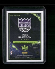 2023-24 Panini Court Kings #HA-SLA Jalen Slawson Heir Apparent Violet #/49
