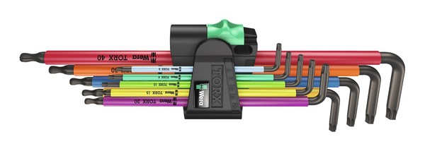 Wera Winkelschraubendreher-Satz Lang 9-Teilig T8-T40 Kugelkopf Color 05024480001-image