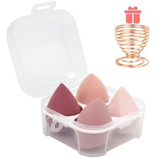 5 Pcs Makeup Sponges Set - 4 Beauty sponges Blending Blenders with 1 Holder and 