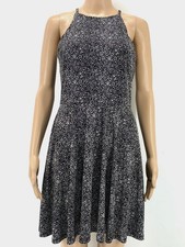 Aqua Dresses Women's Black White Printed High Neck A-line Dress Size M