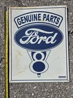 Aged 13 X 16 Inch Vintage Ford Genuine Parts V 8 Tin Sign From 1998