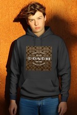 COACH Men's Women  s Unisex White Hoodie COTTON  SUPER HOT IN SUMMER