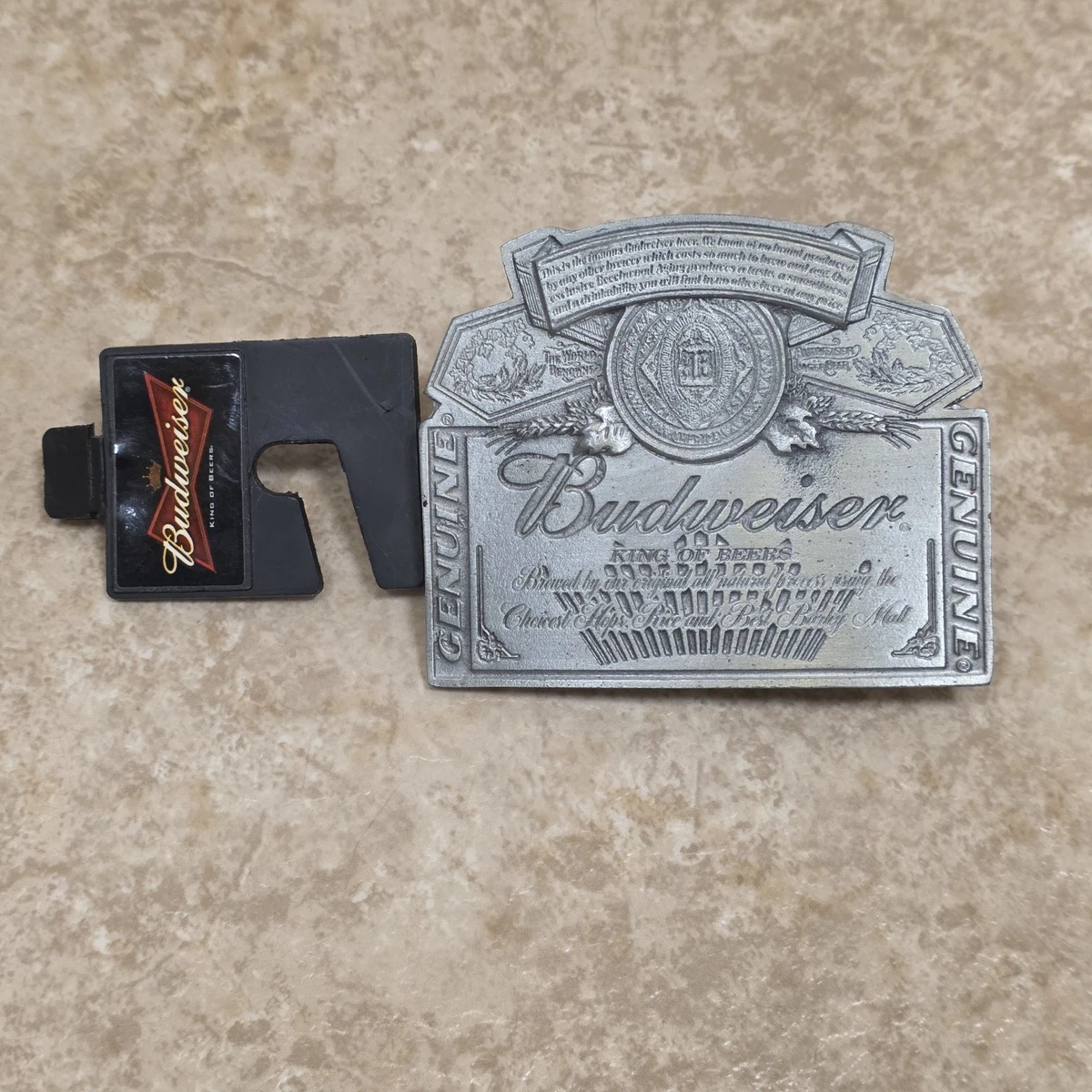 Vintage Budweiser Beer Belt Buckle Genuine Bud