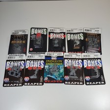 Reaper Miniatures Lot 10 Fantasy Figures 32mm Scale Bones Plastic Print USA New