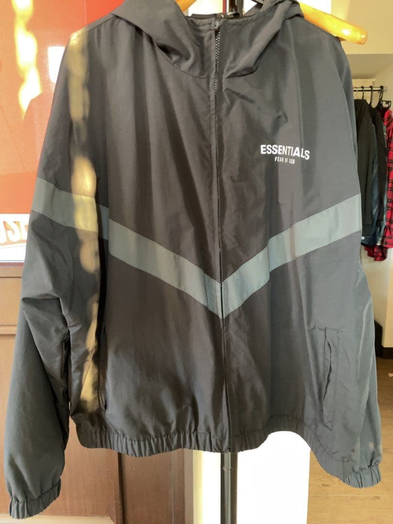 FOG ESSENTIALS Nylon Jacket Black Reflective Stri… - image 1