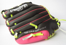 Rawlings Baseball Glove T-Ball Mitt 9.5 inch RH Throw Black Pink WPL95DSP