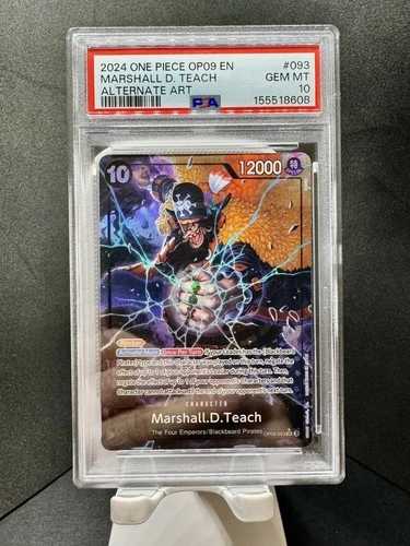 2024 ONE PIECE OP09-093 EMPERORS MARSHALL.D.TEACH ALT ART FOIL PSA 10