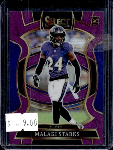 2025 Panini Select Malaki Starks Concourse RC Purple Prizm Rookie #/75 Ravens