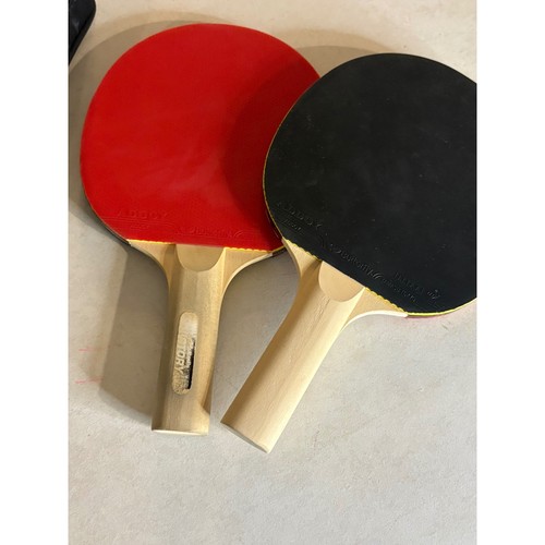 Butterfly Victory Table Tennis Racket Set 2 Paddles Addoy Rubber with Case