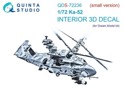 Quinta Studio 1/72 Ka-52 3D-gedrucktes & farbiges Interieur auf Aufkleber...