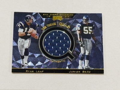 1999 Playoff Absolute SSD Team Threads Quad Chargers Leaf Seau Means Ricks