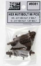 Tichy 8082 HO Square Nut/Bolt/Square Washer (Bag of 96)
