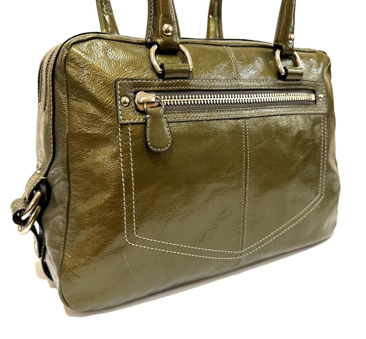 RARE Coach Legacy Archive Ltd Ed Peyton Sage Green Patent Leather