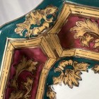Andrea by Sadek square Ceramic plate Tray Green Red Gold Glossy Decorative 8” — photo 6