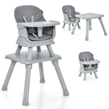 6-In-1 Babyhochstuhl Hochstuhl & Essstuhl & Lerntisch & Bausteintisch & Kindersi