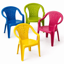 Kinderstuhl 4er Set Gartenstuhl Stuhl für Kinder Garten Terrasse Plastik Stühle