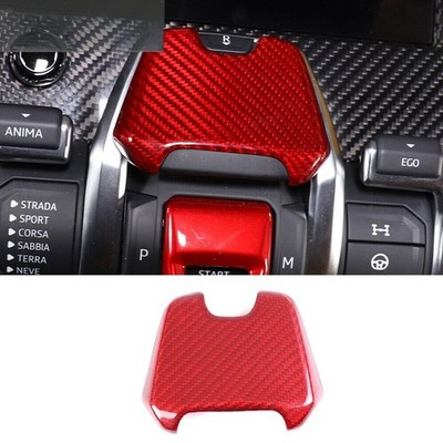 Red Carbon Fiber P Block Switch P File Button Cover For LAMBORGHINI URUS 2018-21