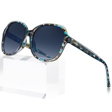 CARFIA Acetate Oversized Square Polarized Sunglasses for Women UV Protection ...