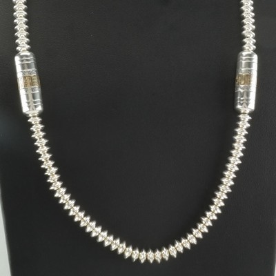 Native American 14k Gold Accents Sterling Silver Beaded Necklace