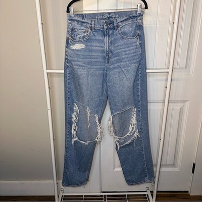 American Eagle Outfitters Size 8 Women's Distressed Blue Jeans Denim