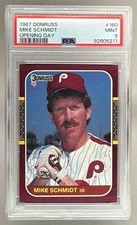 92605211 Mike Schmidt 1987 Donruss Opening Day #160 PSA 9