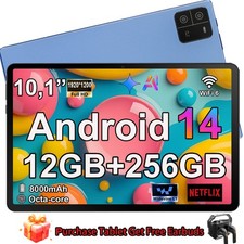 2026 Newest Tablet 12GB RAM 256GB ROM Android 14 1920 1200 8000mAh 2.4G 5G WiFi