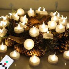 LED Tea Light,Flameless Flickering Tealight with Remote Control,Long L