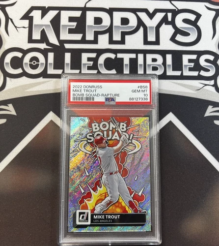2022 PANINI DONRUSS BOMB SQUAD RAPTURE #BS8 MIKE TROUT ANGELS PSA 10 POP 72