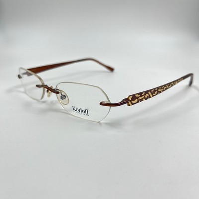 KORLOFF PARIS K018.015 Shiny Rimless Chestnut Satin Eyeglasses Frames 49-18 125