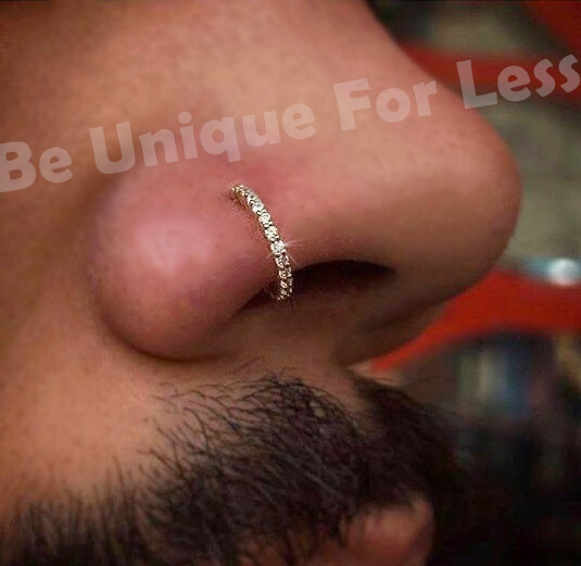 HOT Diamond Nose Pin Nose Ring Hoop Male Diamond Nose Pin