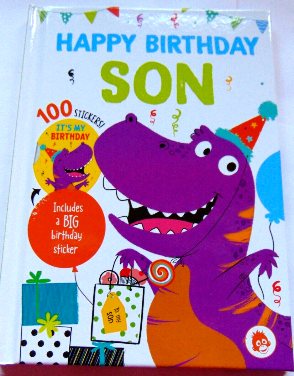 Birthday Book With 100 Stickers....Happy Birthday Son....Greetings Book