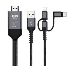 Cable Adaptador de Video HDMI para iPhone 14 IOS Android Tipo C Micro USB Teléfono a TV